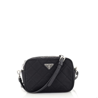 Prada Camera Bag Quilted Tessuto Mini