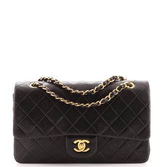 Chanel Vintage Classic Double Flap Bag Quilted Lambskin Medium