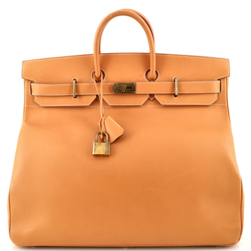 Hermes HAC Birkin Bag Brown Vache Natural with Gold Hardware 50