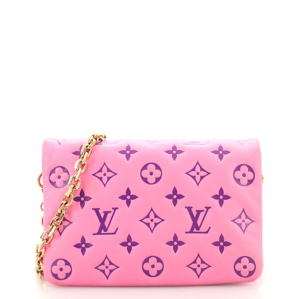 Louis Vuitton Coussin Pochette Monogram Embossed Lambskin Pink 186434162
