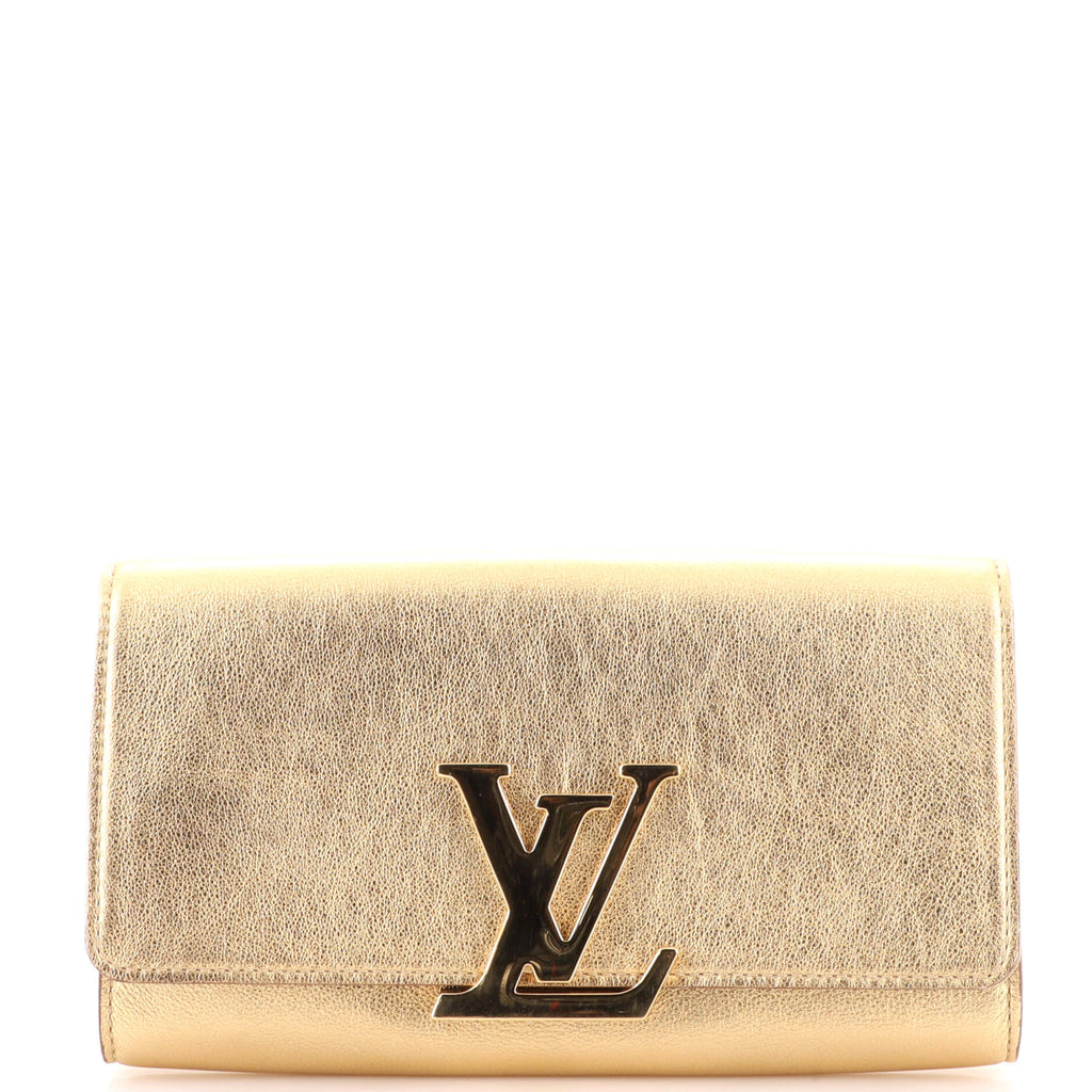 Louis Vuitton Gold Leather Louise Clutch Louis Vuitton