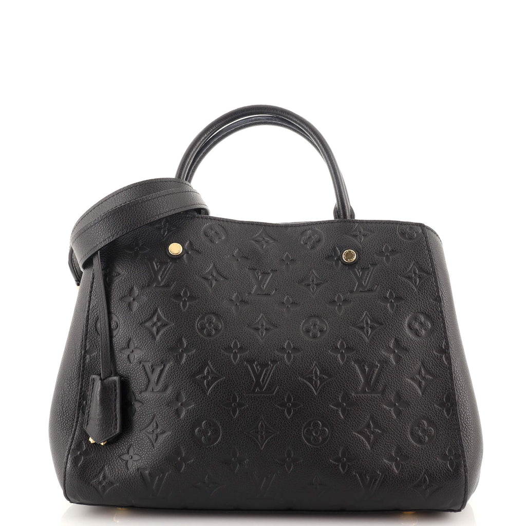 Louis Vuitton Montaigne Handbag Monogram Empreinte Leather MM Black  186434215