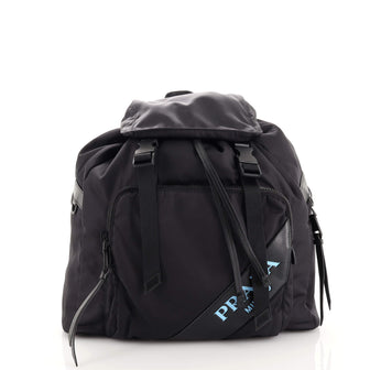 Prada Mirage Buckle Backpack Tessuto Large