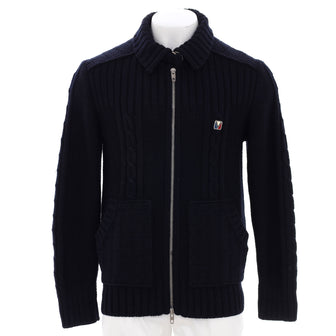 Louis Vuitton Men's Cable Knit Zipped Cardigan Wool