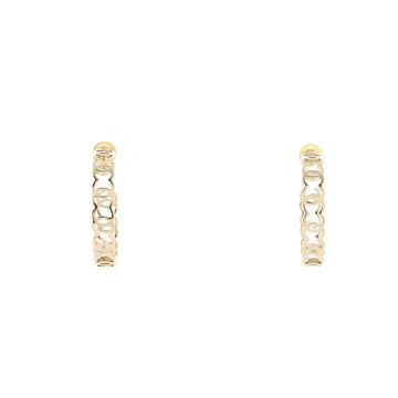Chanel CC Hoop Earrings Metal