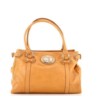 Christian Dior Vintage CD Logo Tote Leather Medium