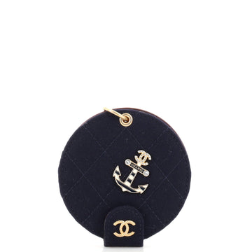 Chanel Paris-Hamburg Charms Round Mirror Quilted Wool and Lambskin