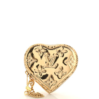 LOUIS VUITTON Monogram Miroir Heart Coin Purse Gold - MyDesignerly