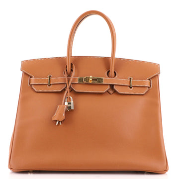 Hermes Birkin Handbag Brown Epsom with Gold Hardware 35