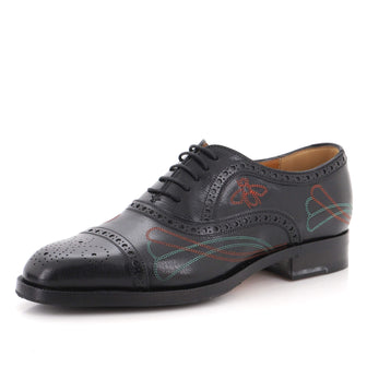 Gucci Men's Animalier Brogue Oxfords Embroidered Leather