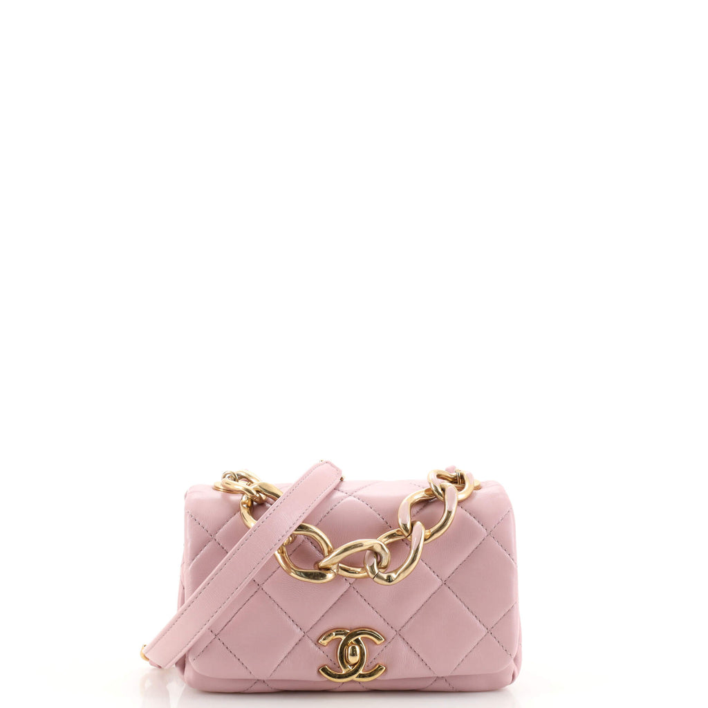 Chanel Color Match Flap Bag Quilted Lambskin Mini Pink 1864711