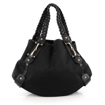 Gucci Pelham Shoulder Bag GG Canvas Medium Black