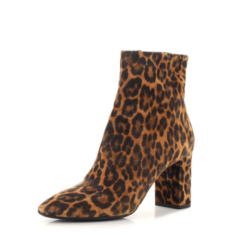 Saint Laurent Women's Lou Ankle Boots Printed Suede