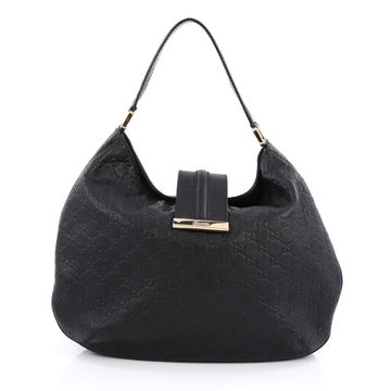 Gucci New Ladies Web Hobo Guccissima Leather Medium