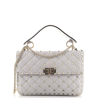 Valentino Garavani Rockstud Spike Flap Bag Quilted Leather Medium