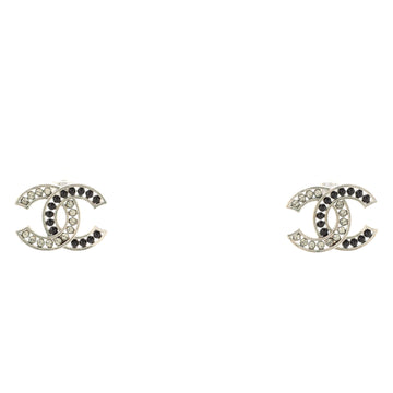 Chanel CC Stud Earrings Metal with Faux Pearls and Crystals