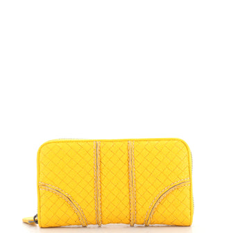 Bottega Veneta Zip Around Wallet Stitched Intrecciato Nappa Long