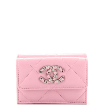Chanel 19 Trifold Flap Wallet Quilted Lambskin Small