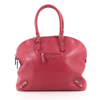 Balenciaga Carousel Bowling Bag Classic Studs Leather Large Red