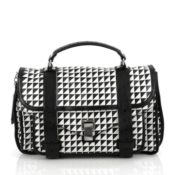 Proenza Schouler PS1 Satchel Printed Leather Medium White