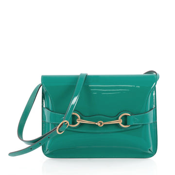 Gucci Bright Bit Shoulder Bag Patent Green