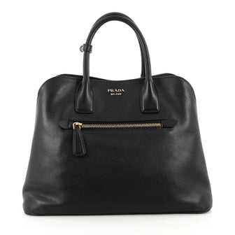 Prada Cuir Open Promenade Tote Saffiano Leather Large Black