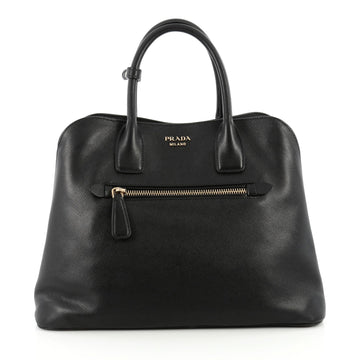 Prada Cuir Open Promenade Tote Saffiano Leather Large Black