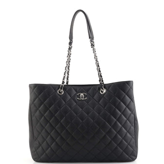 Chanel Classic CC Shopping Tote Quilted Caviar Large