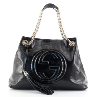 Gucci Soho Chain Strap Shoulder Bag Patent Medium