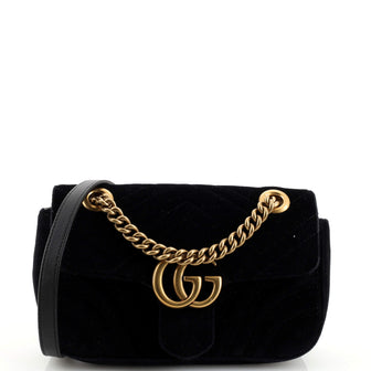 Gucci GG Marmont Flap Bag Matelasse Velvet Mini