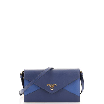 Prada Envelope Wallet on Strap Saffiano Leather