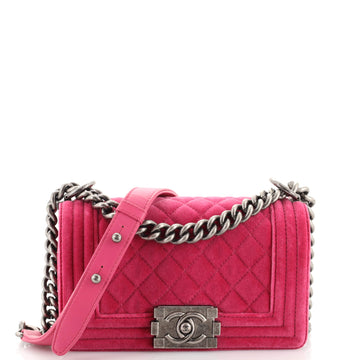 Chanel Boy Flap Bag Quilted Velvet Small