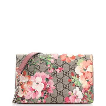 Gucci Chain Wallet Blooms Print GG Coated Canvas