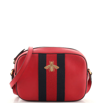 Gucci Bee Web Camera Bag Leather