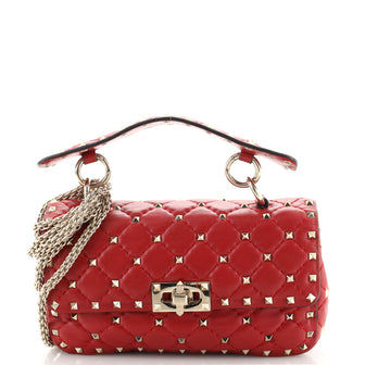 Valentino Garavani Rockstud Spike Flap Bag Quilted Leather Small