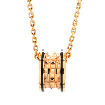 Bvlgari B.Zero 1 Rock Round Pendant Necklace 18K Rose Gold with Ceramic Small