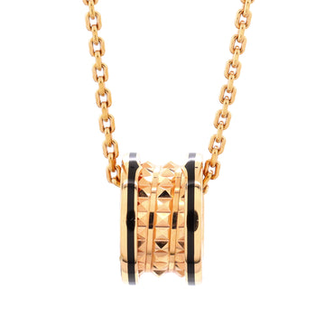 Bvlgari B.Zero 1 Rock Round Pendant Necklace 18K Rose Gold with Ceramic Small
