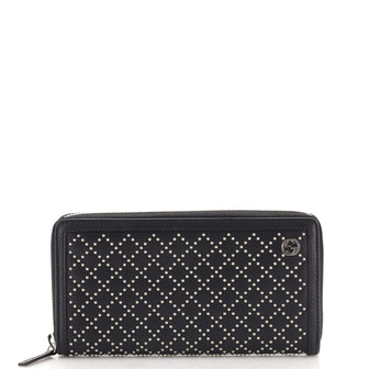 Gucci Interlocking G Zip Around Wallet Diamante Studded Leather Long