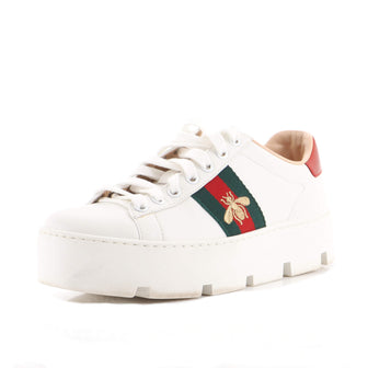 Gucci Women's Ace Web Platform Sneakers Leather