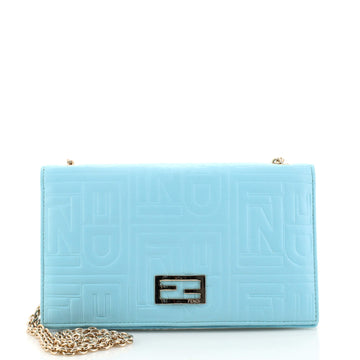 Fendi Wallet on Chain Logo Embossed Leather