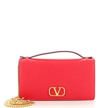 Valentino Garavani VLogo Signature Wallet on Chain Leather