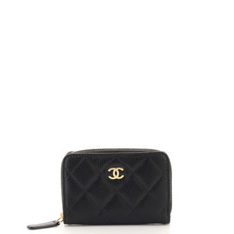 Chanel CC Zip Coin Purse Quilted Caviar Small