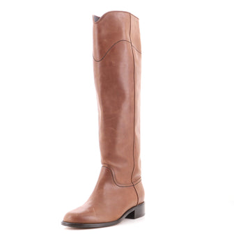 Chanel Women's CC Riding Knee High Boots Leather