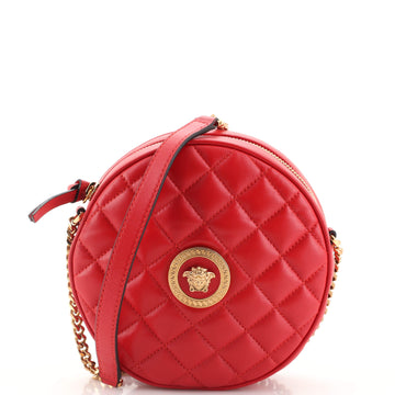 Versace La Medusa Round Camera Bag Quilted Leather Small