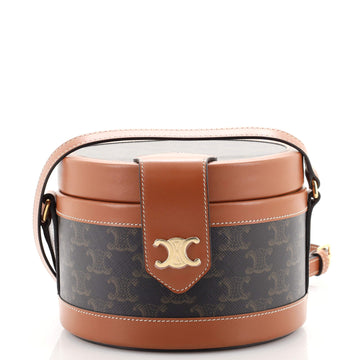 Celine Tambour Bag Triomphe Coated Canvas Medium