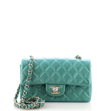 Chanel Classic Single Flap Bag Quilted Iridescent Lambskin Mini