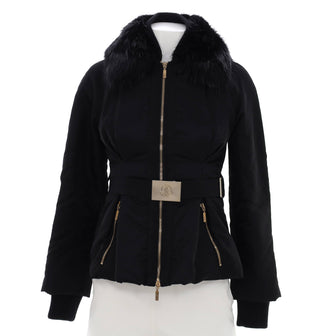 Moncler Women's Belted Canet Puffer Jacket Polyamide with Down and Fur
