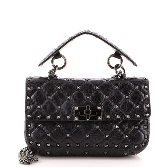 Valentino Garavani Rockstud Spike Flap Bag Quilted Leather Medium