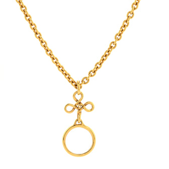Chanel Magnifying Glass Pendant Necklace Metal
