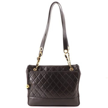 Chanel Vintage Slit Pocket Shoulder Bag Quilted Lambskin Medium